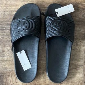 Gucci men’s slides all black. Brand new never worn